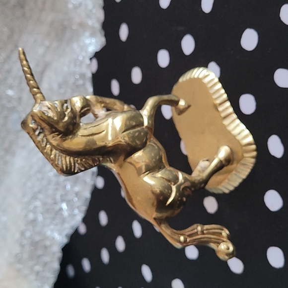 Solid brass unicorn figurine.  Vintage. - Picture 2 of 3